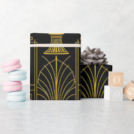 Elegant guld svart gatsby presentpapper