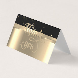 Elegant Guld, Svart Glitter Tacksamhetskort Visitkort