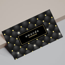 Elegant guld svart glittrande glittermonogram magnetiska visitkort