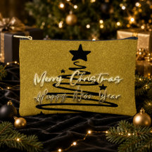 Elegant guld svart God Jul Gott Nytt År