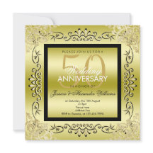 Elegant Guld & Svart Kvinnors 50-års bröllop