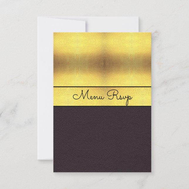Elegant Guld & Svart Meny RSVP (Framsida)