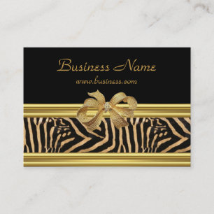 Elegant guld svart zebrastreck guldslinga visitkort