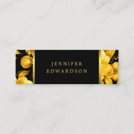 Elegant guld svarta blommor professionell affärsli mini visitkort