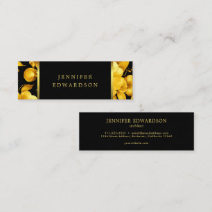 Elegant guld svarta blommor professionell affärsli mini visitkort