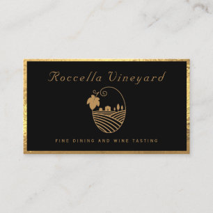 Elegant Guld svarta Vinyard Vin Winery Visitkort