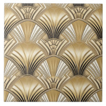 Elegant guld svartkonst deco mönster