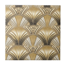 Elegant guld svartkonst deco mönster