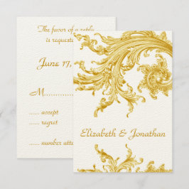 Elegant Guld Sweep Wedding OSA Kort