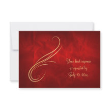 Elegant Guld Swirl Bright Red Bröllop OSA