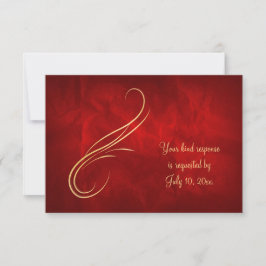 Elegant Guld Swirl Bright Red Bröllop OSA Kort