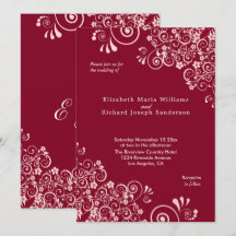 Elegant Guld Swirls Burgundy Bröllop