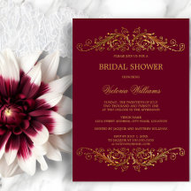 Elegant Guld Swirls Burgundy Vin