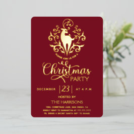 Elegant Guld Swirly Hjort Modern Burgundy-jul