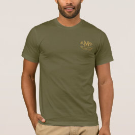 Elegant Guld Texturerad 3 Brev Monogram Logotyp T Shirt