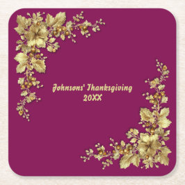 Elegant Guld Thanksgiving Underlägg Papper Kvadrat
