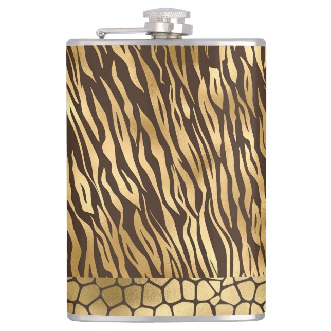 Elegant Guld Tiger Giraffe Chic Söt Animal Fickplunta (Framsidan)