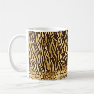 Elegant Guld Tiger Giraffe Söt Luxury Kaffemugg