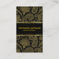 Elegant Guld Tones Ornate Paisley Mönster-mall