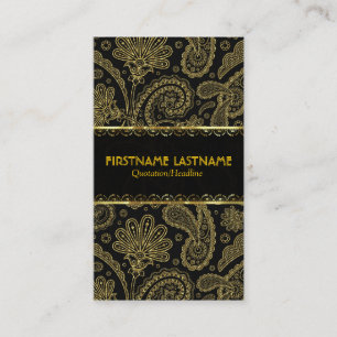 Elegant Guld Tones Ornate Paisley Mönster-mall Visitkort