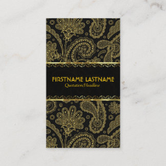 Elegant Guld Tones Ornate Paisley Mönster-mall Visitkort