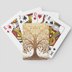 Elegant Guld Träd des Livets Andlig Firande Casinokort