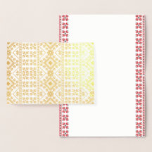 Elegant Guld Traditional Nordic Fair Isle Mönster