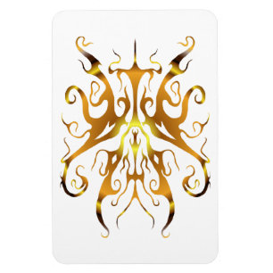 Elegant Guld Tribal Mask Abstrakt Design Magnet
