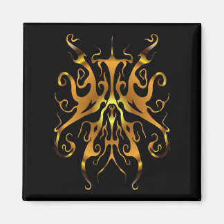 Elegant Guld Tribalmask Abstrakt Design Magnet