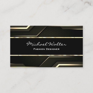 Elegant Guld Trim Sleek Black Visitkort