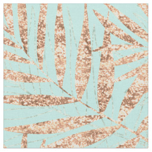 Elegant Guld Tropical Handflatan Löv Mint Design Tyg