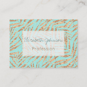 Elegant Guld Tropical Handflatan Löv Mint Design Visitkort