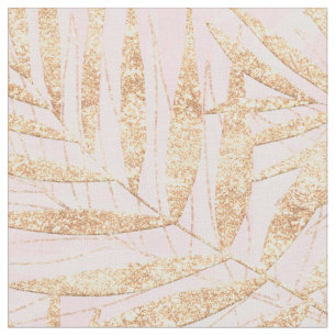 Elegant Guld Tropical Handflatan Löv Rosa Design Tyg
