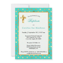 Elegant Guld Turquise Krona Baptism