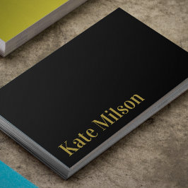 Elegant Guld Typografi & Black Professionell Visitkort