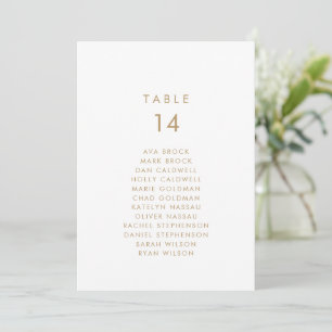 Elegant guld typografi Bordnummer Sittplatskarta