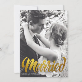 Elegant Guld Typografi, gift Bröllop foto Inbjudningar