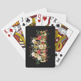 Elegant Guld Typografi God Jul Casinokort