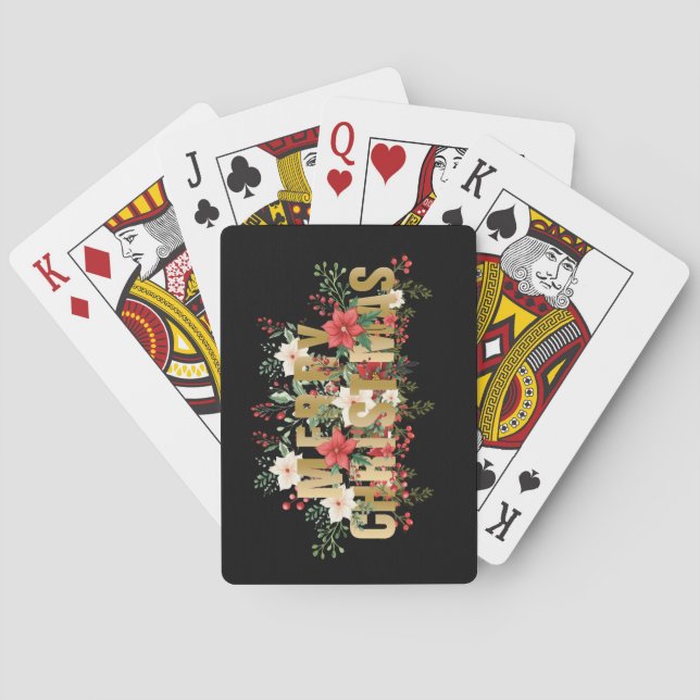 Elegant Guld Typografi God Jul  Casinokort (Baksidan)