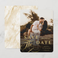 Elegant Guld-typografi med Marble Back Photo