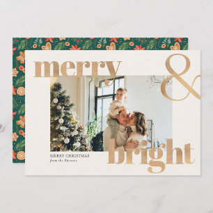 Elegant Guld Typography Photo God jul Kort