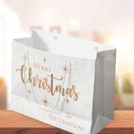 Elegant Guld Typography Stars God jul