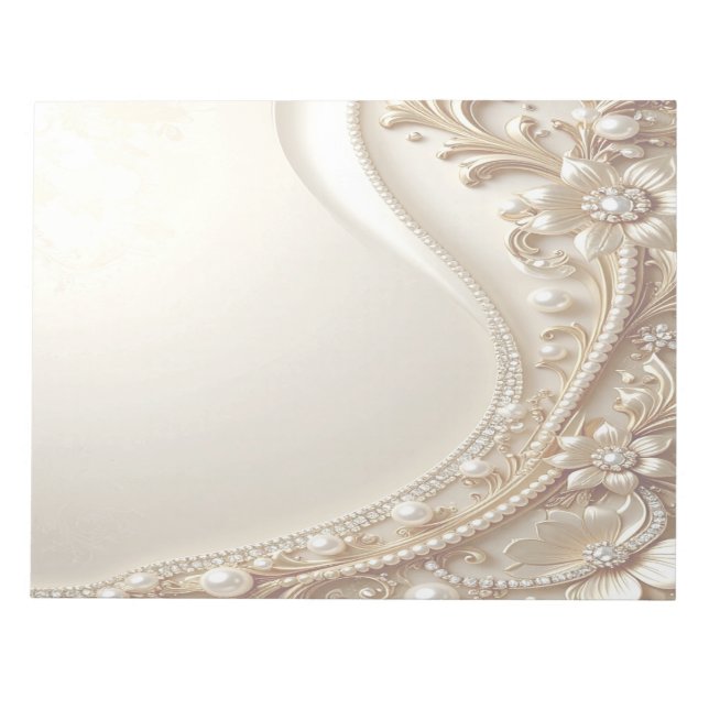 Elegant guld utsmyckad blommande anteckningsblock (Framsida)