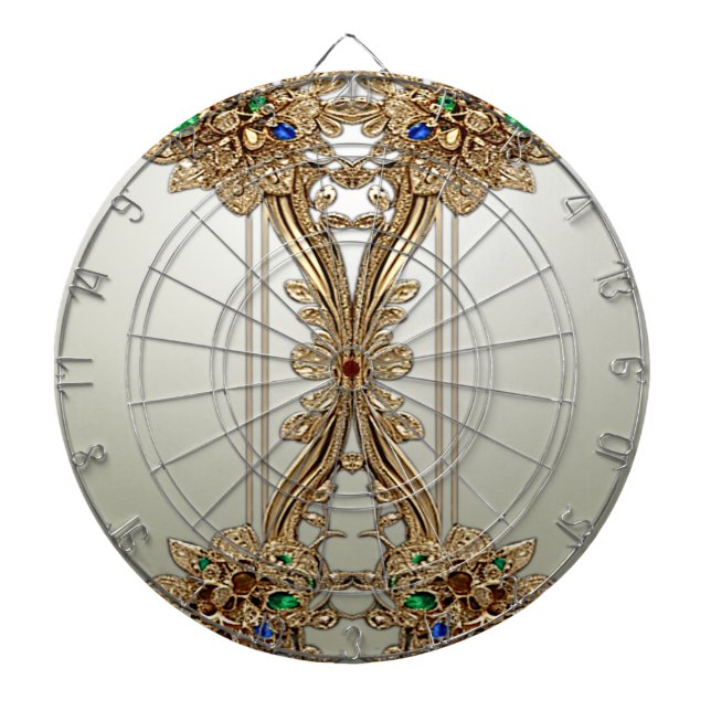 Elegant guld utsmyckad darttavla (Framsidan)