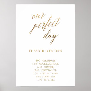 Elegant Guld Vår Perfekta Dag Händelseordning Poster