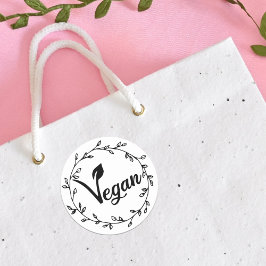 Elegant Guld Vegan Löv Runt Klistermärke