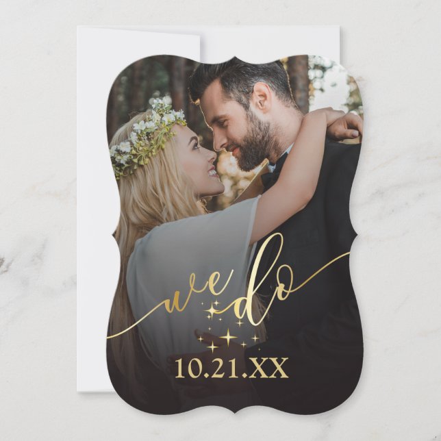 Elegant Guld vi gör bröllopsinbjudan Inbjudningar (Framsida)