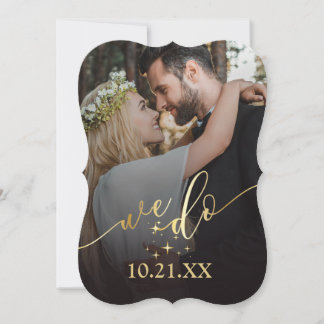 Elegant Guld vi gör bröllopsinbjudan Inbjudningar