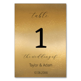 Elegant guld vigselbord nummer bordsnummer