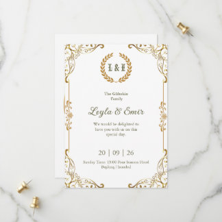 Elegant Guld Vin Monogram Spara Datum Datumet